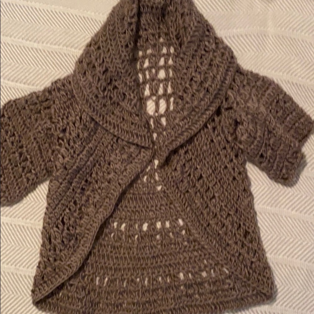 Brown open weave cardigan